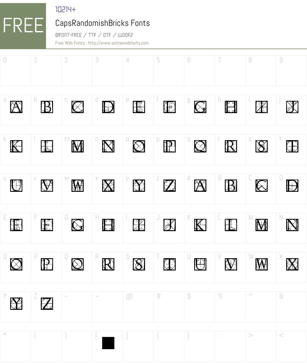 CapsRandomishBricks Font Screenshots