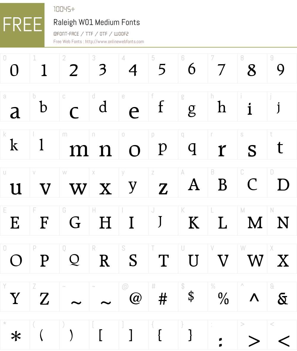 RaleighW01-Medium Font Screenshots