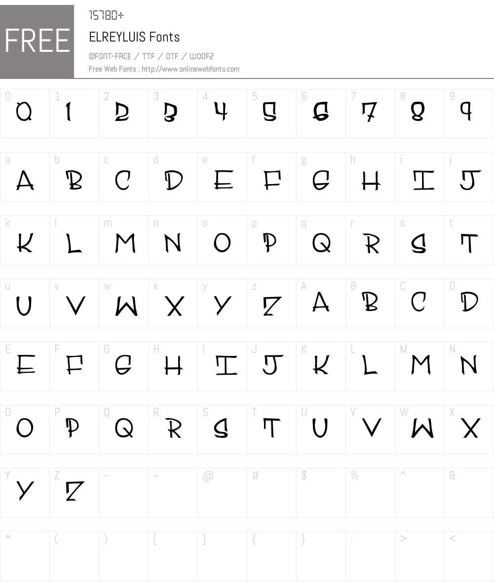 ELREYLUIS Font Screenshots