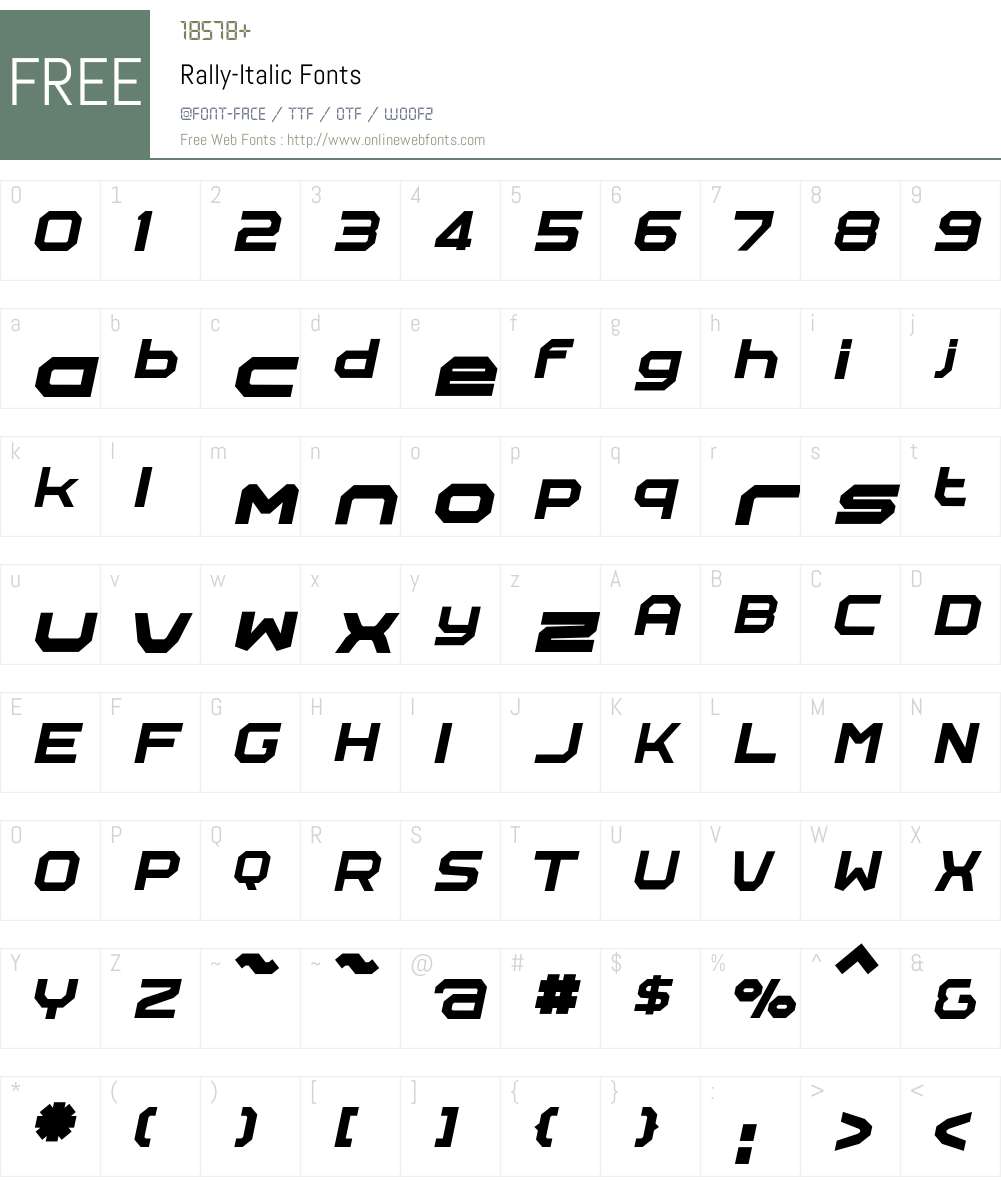 Rally Font Screenshots