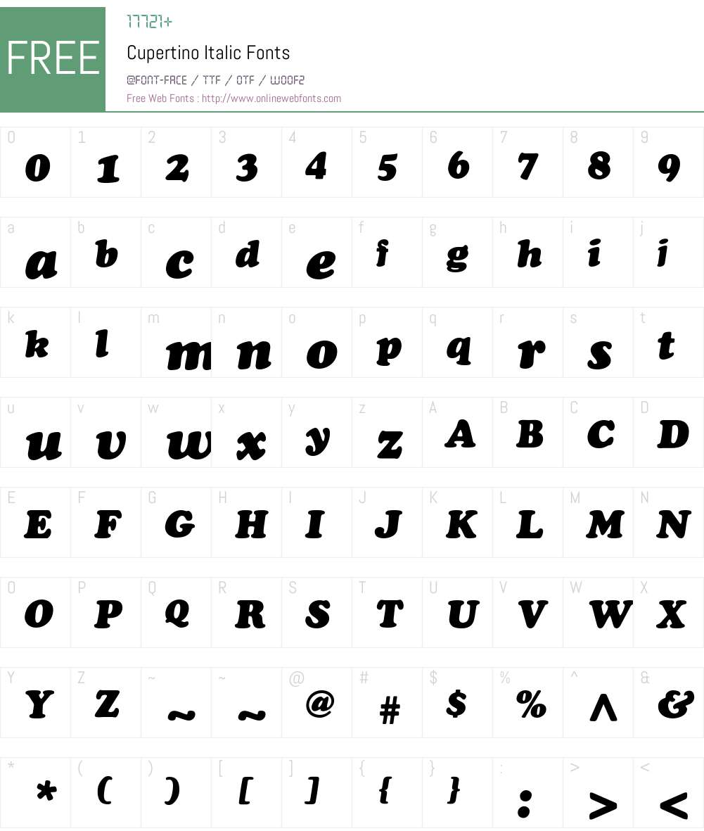 Cupertino Font Screenshots