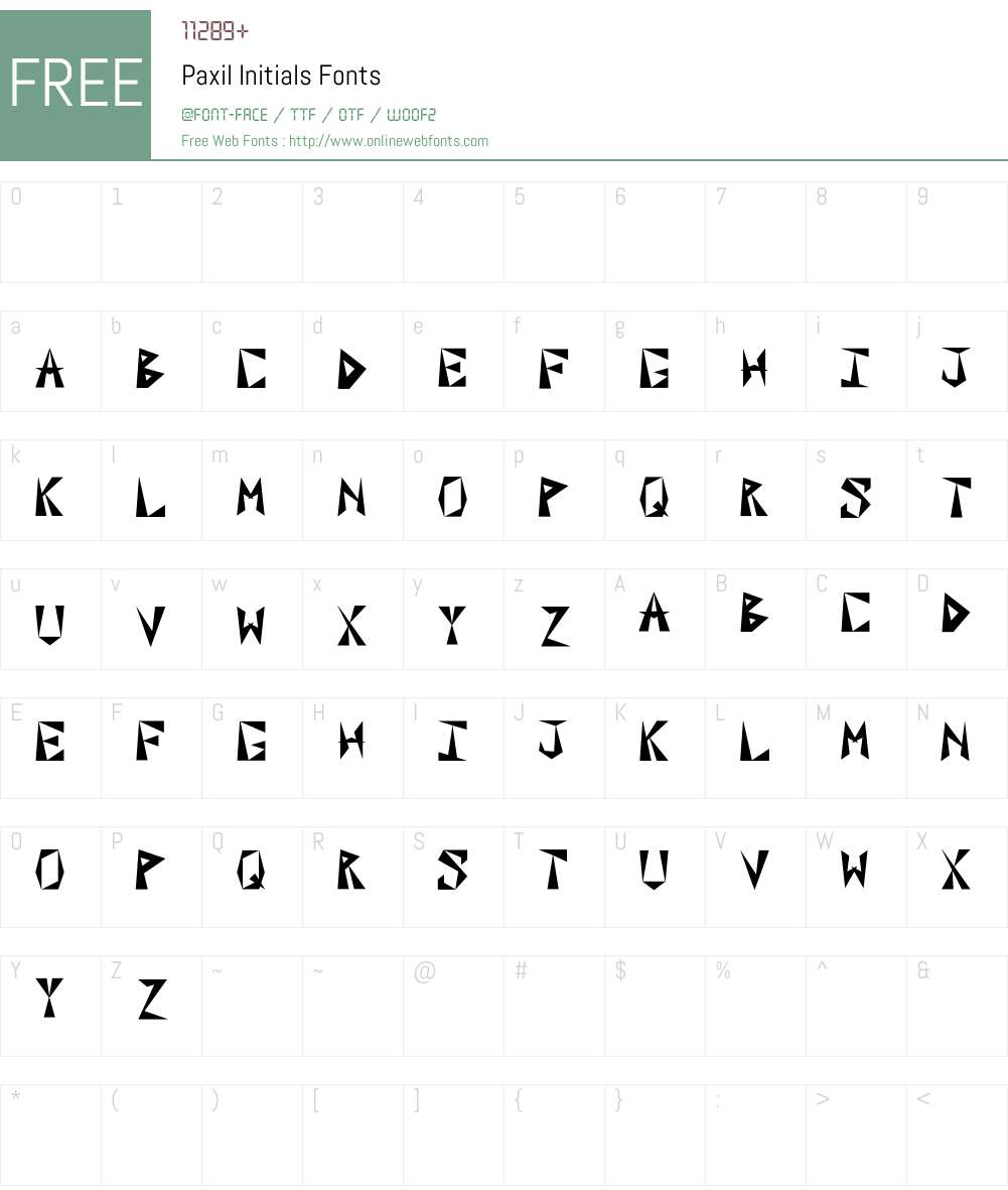 Paxil Initials Font Screenshots