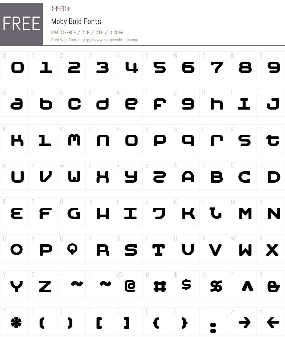 Moby Font Screenshots