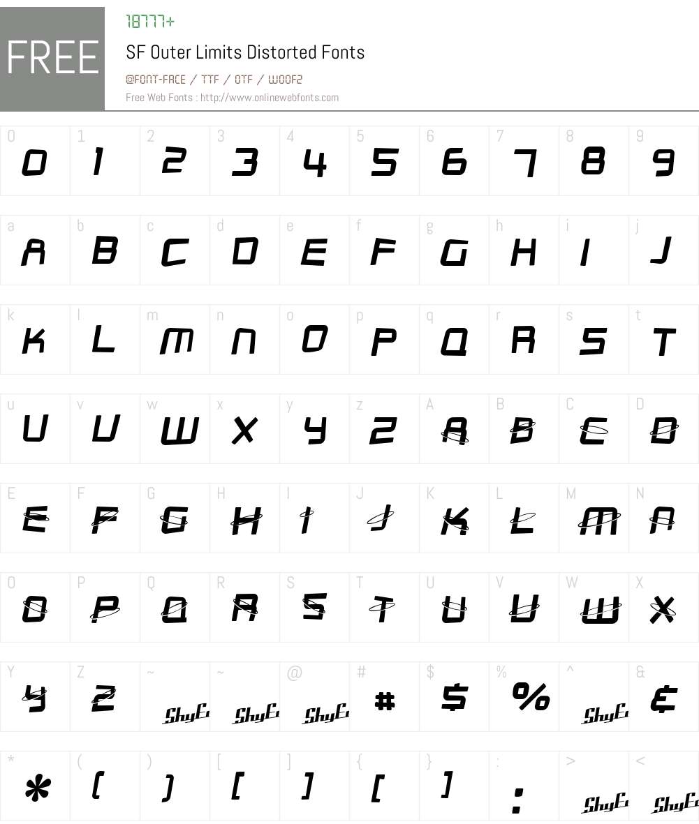 SF Outer Limits Distorted Font Screenshots