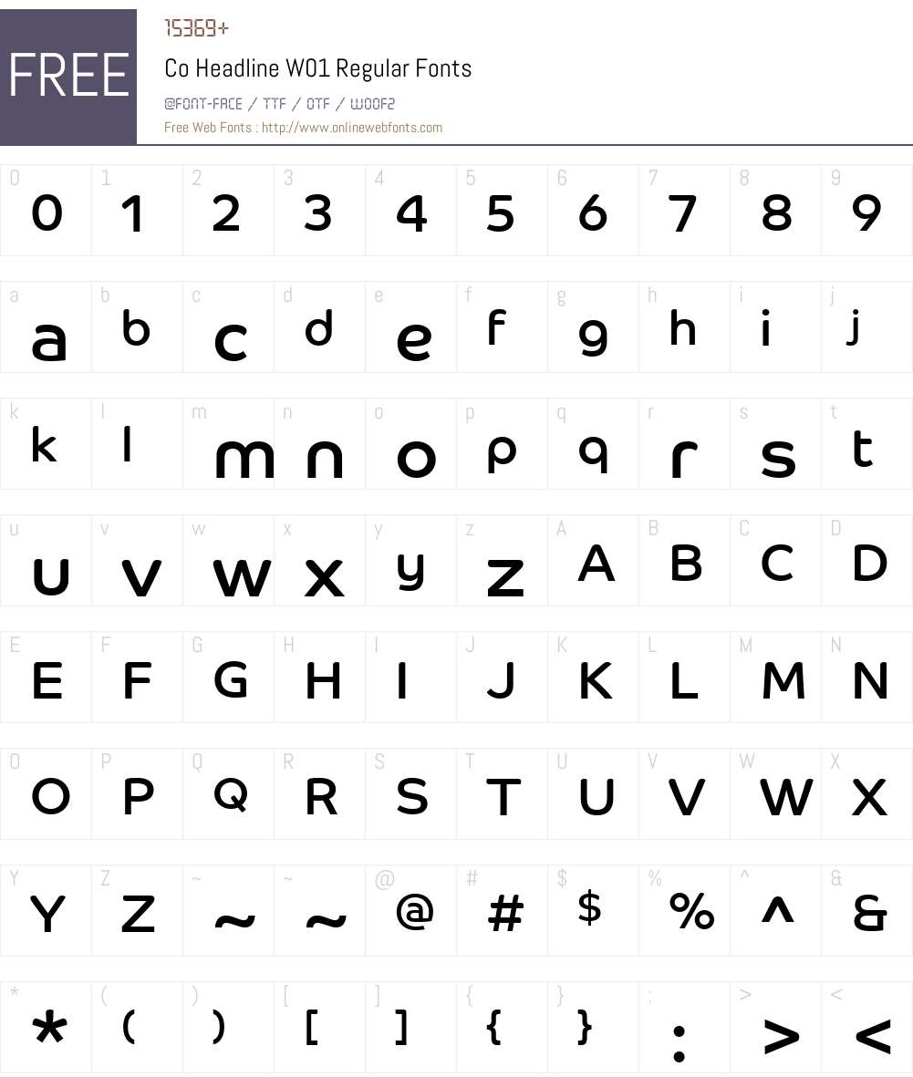 CoHeadlineW01-Regular Font Screenshots