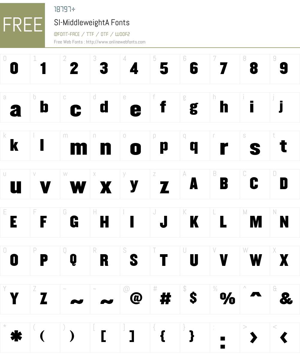 SI-Middleweight Font Screenshots