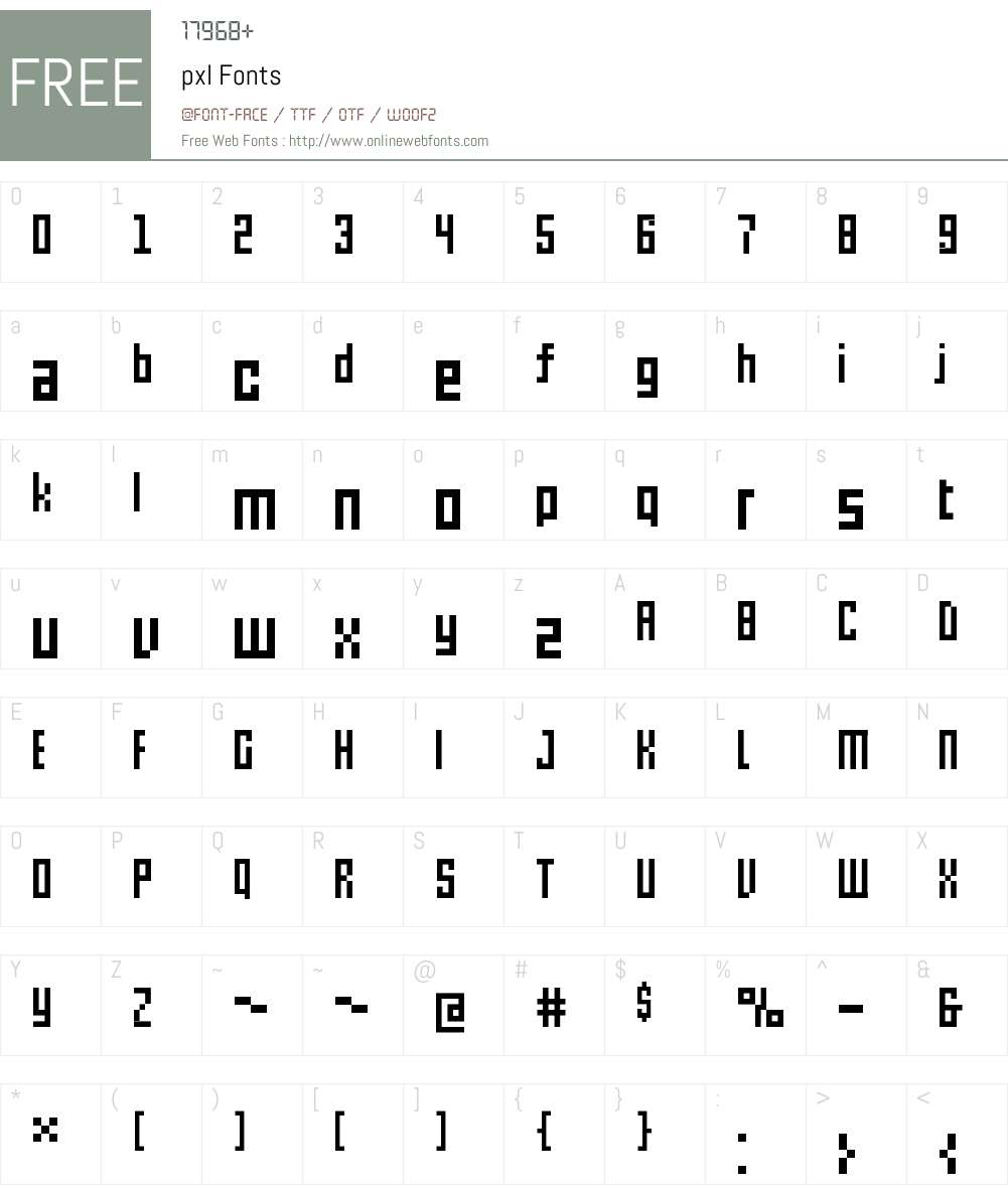 pxl Font Screenshots