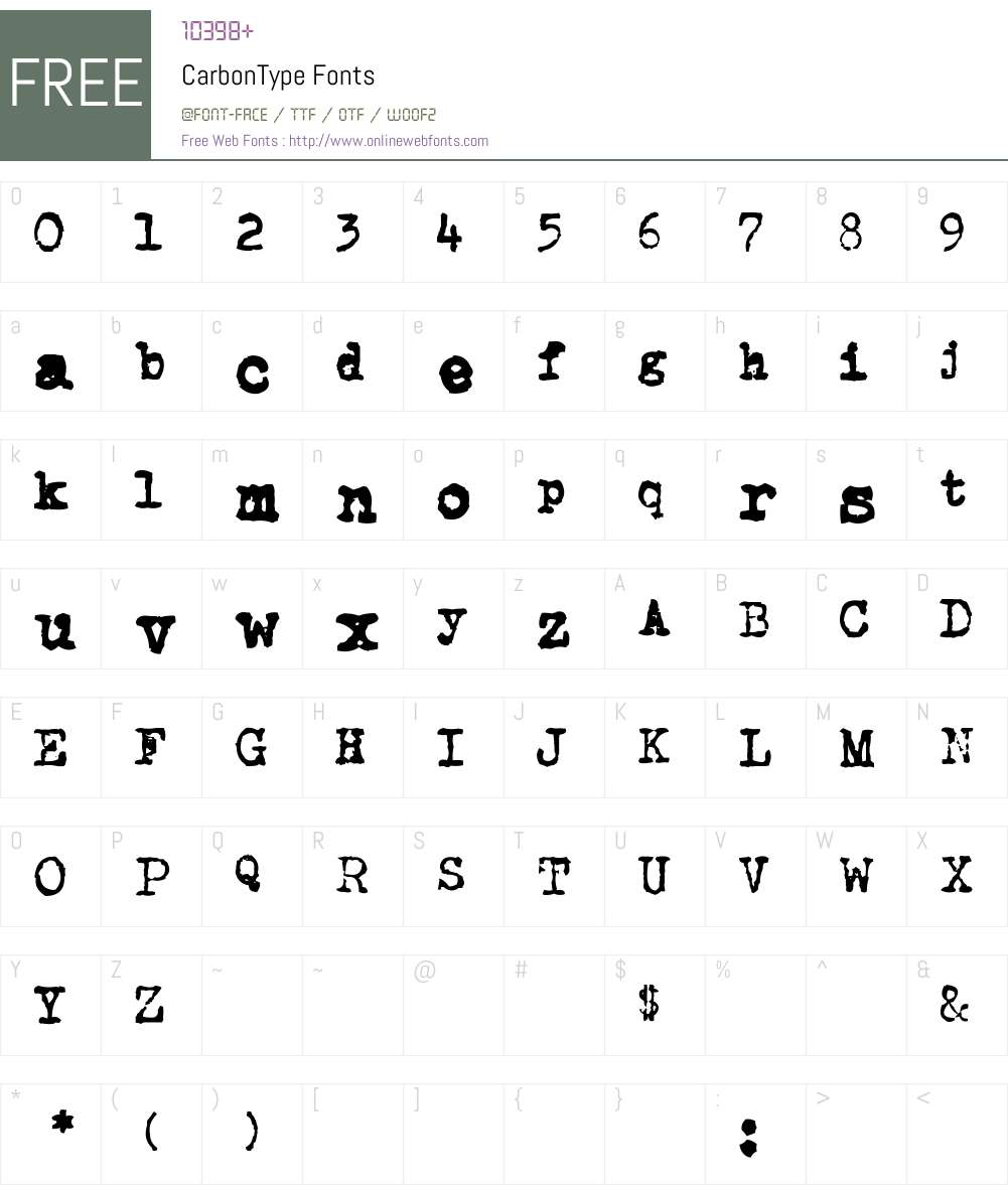 CarbonType Font Screenshots