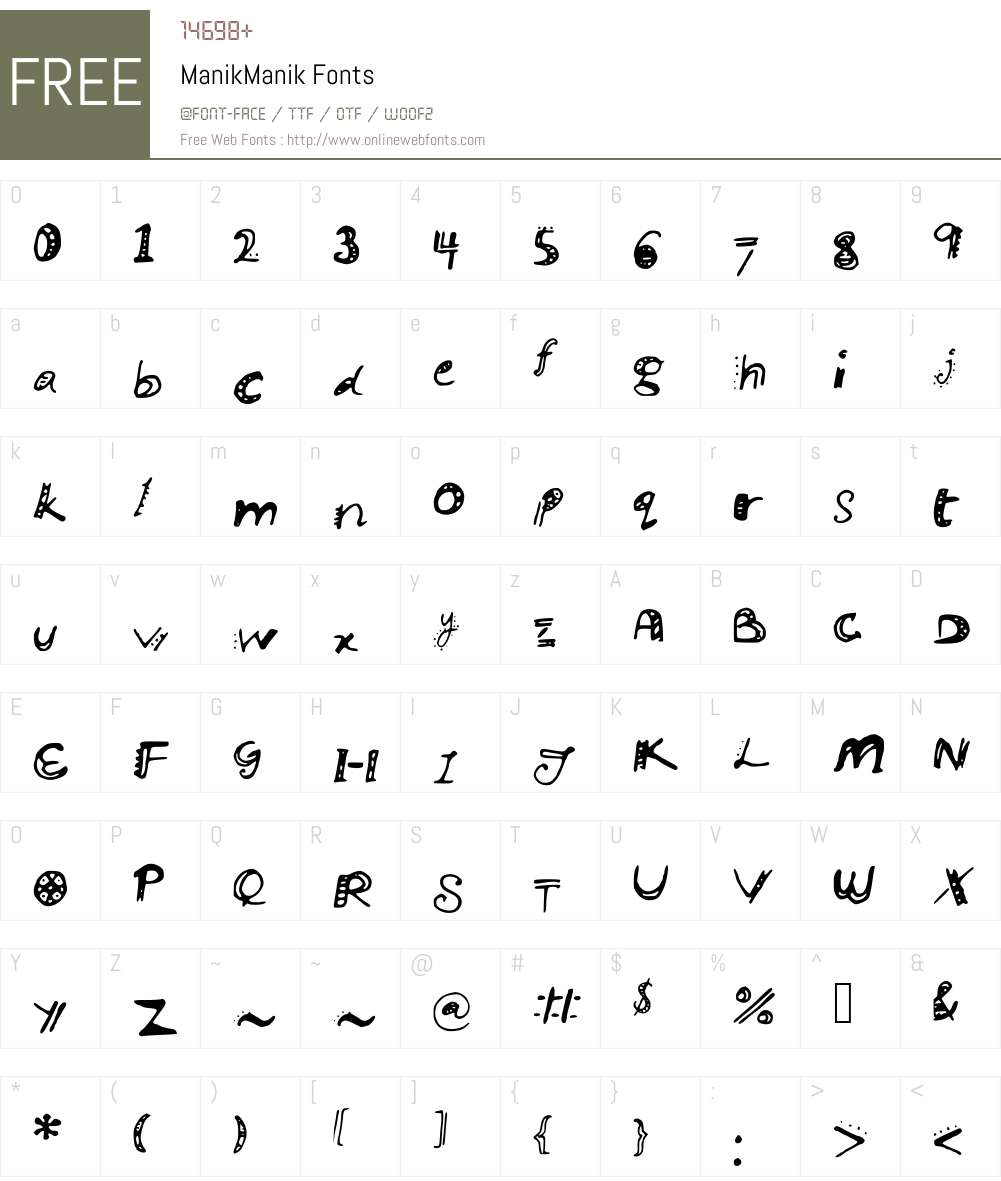 ManikManik Font Screenshots