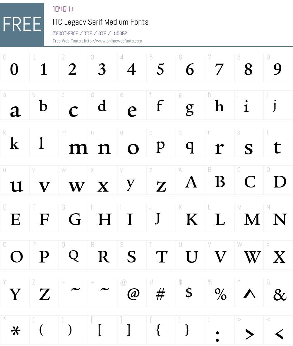 ITC Legacy Serif Font Screenshots
