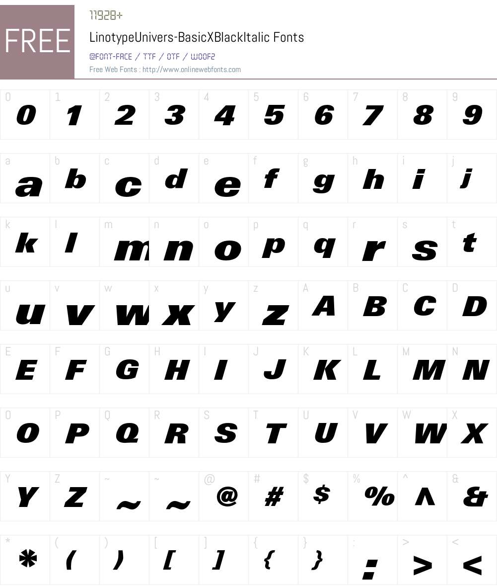 LinotypeUnivers Font Screenshots