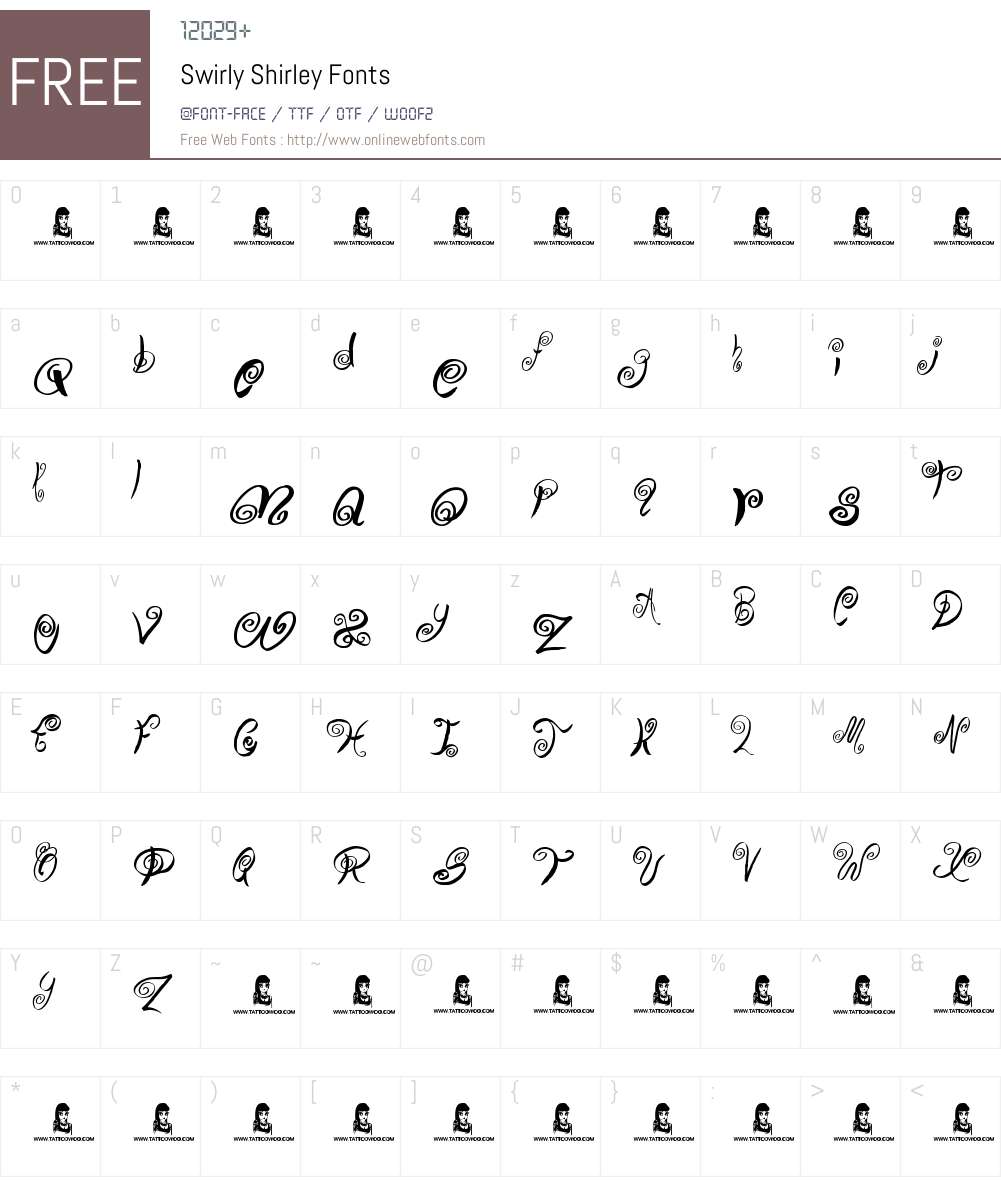 Swirly Shirley Font Screenshots