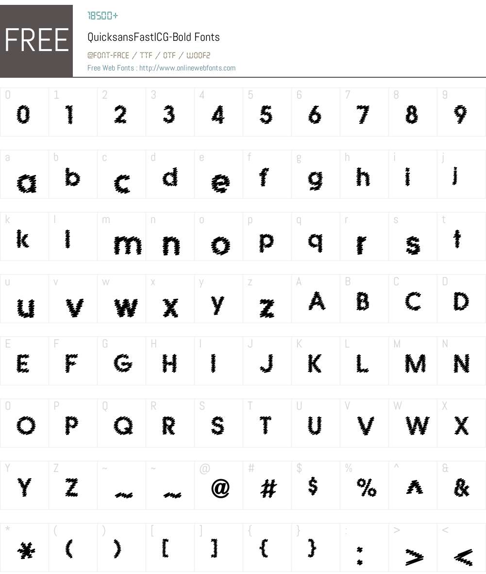 QuicksansFastICG Font Screenshots
