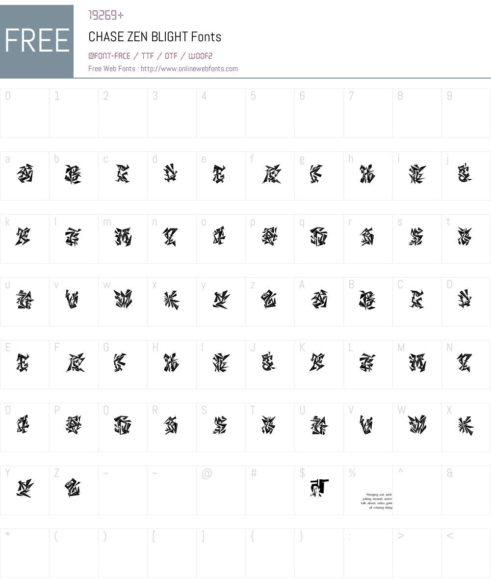 CHASE ZEN BLIGHT Font Screenshots