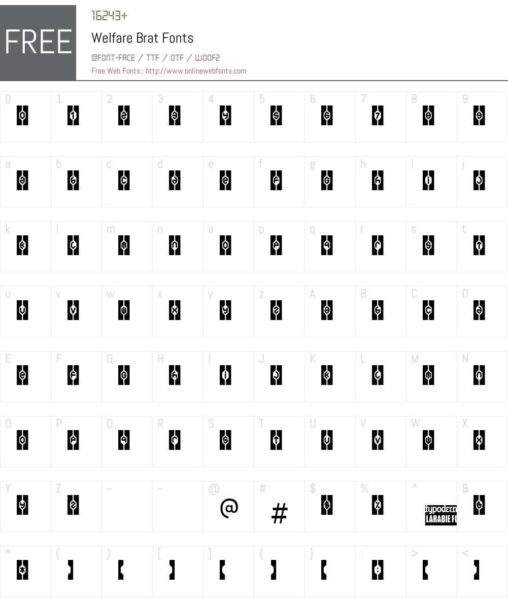 Welfare Brat Font Screenshots