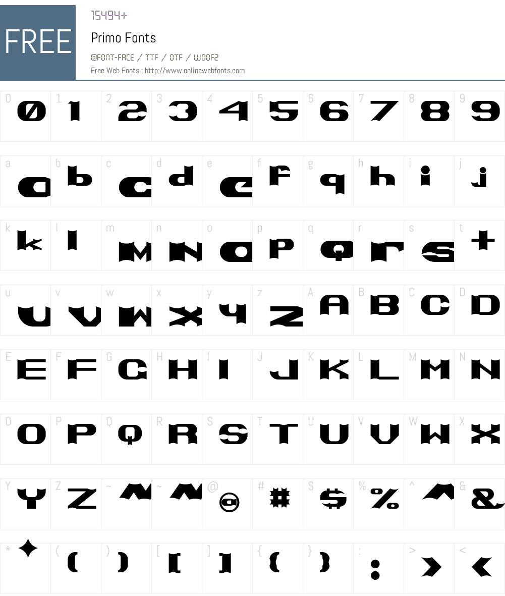 Primo Font Screenshots