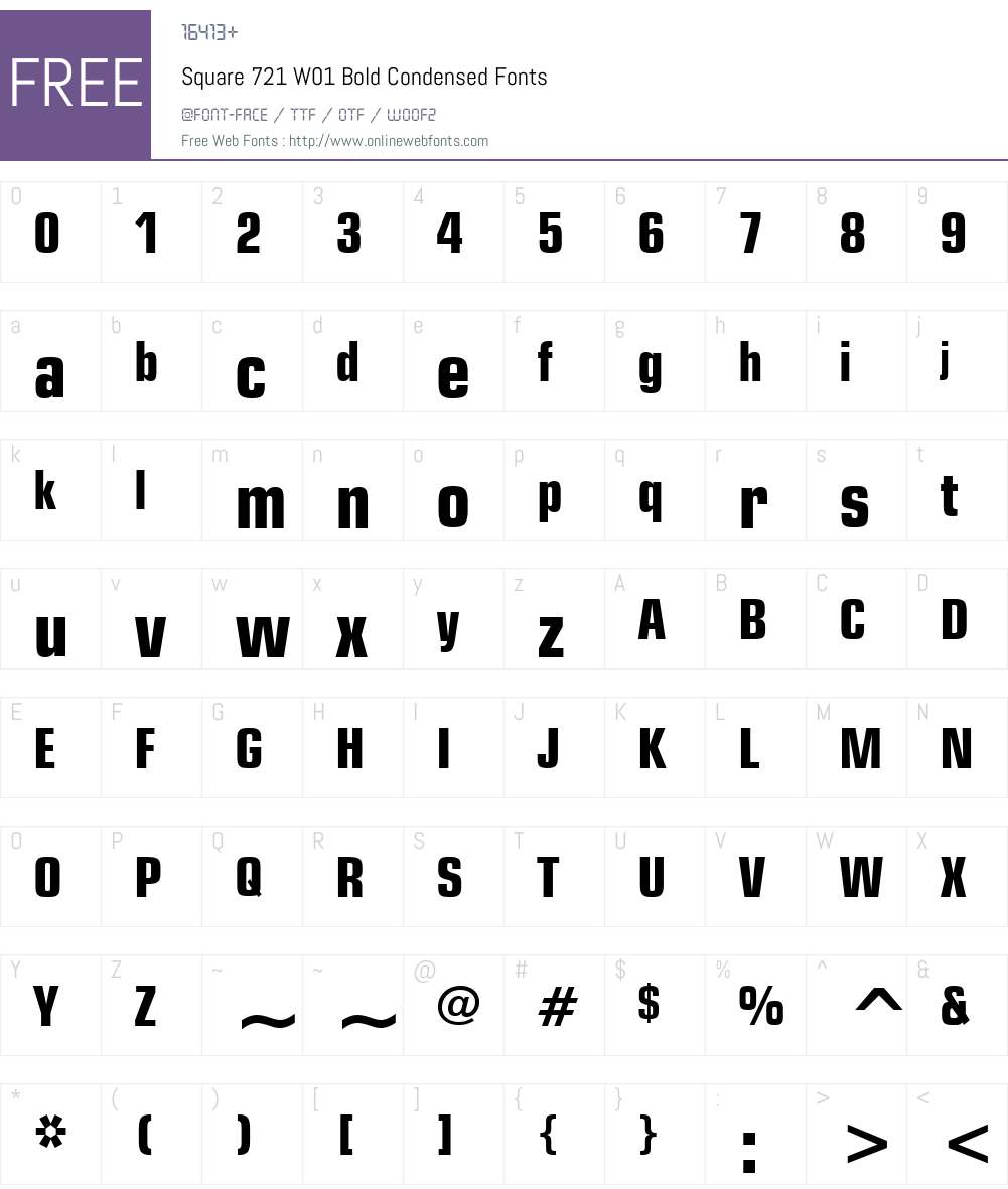 Square721W01-BoldCondensed Font Screenshots