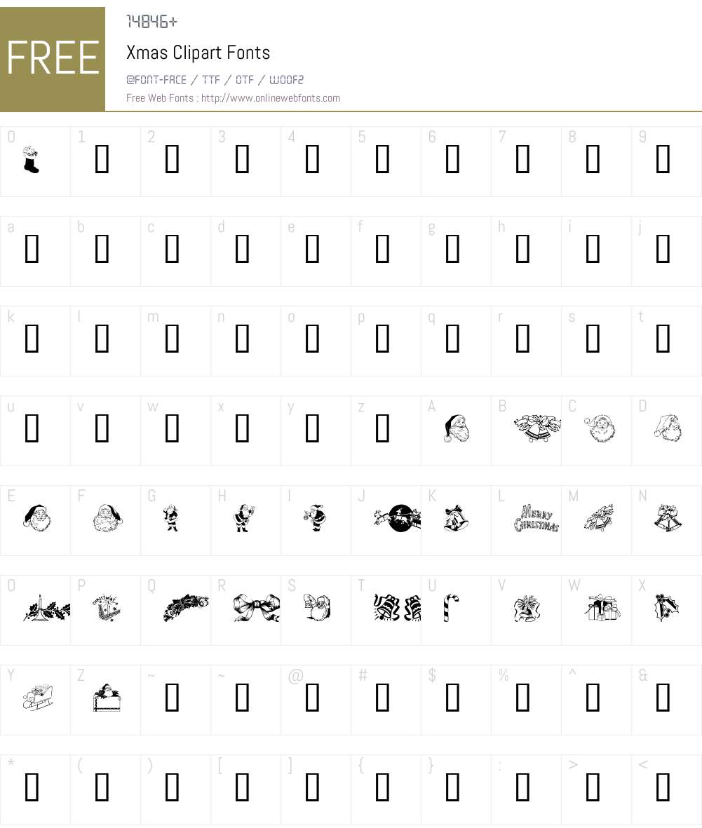 Xmas Clipart Font Screenshots