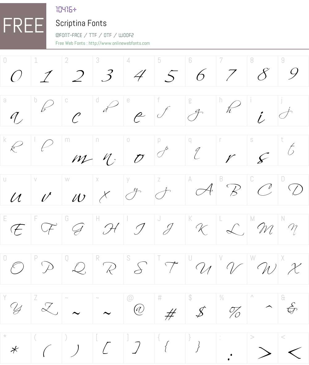 Scriptina Font Screenshots