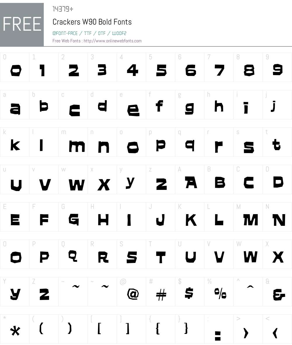 CrackersW90-Bold Font Screenshots