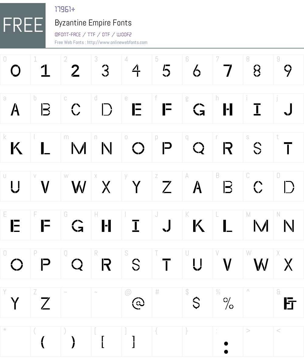 Byzantine Empire Font Screenshots