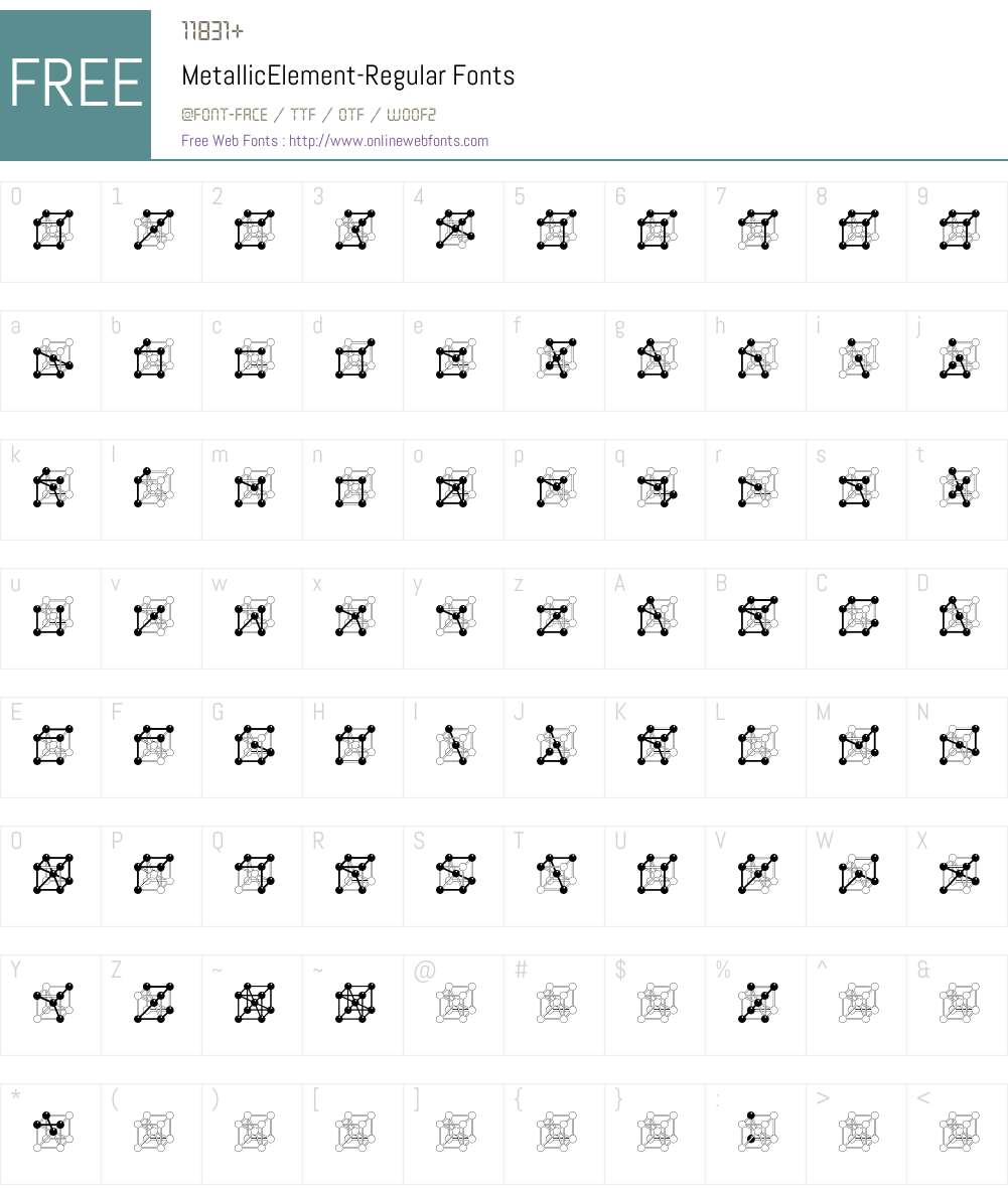 MetallicElement Font Screenshots