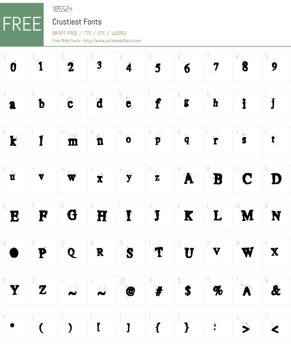 Crustiest Font Screenshots