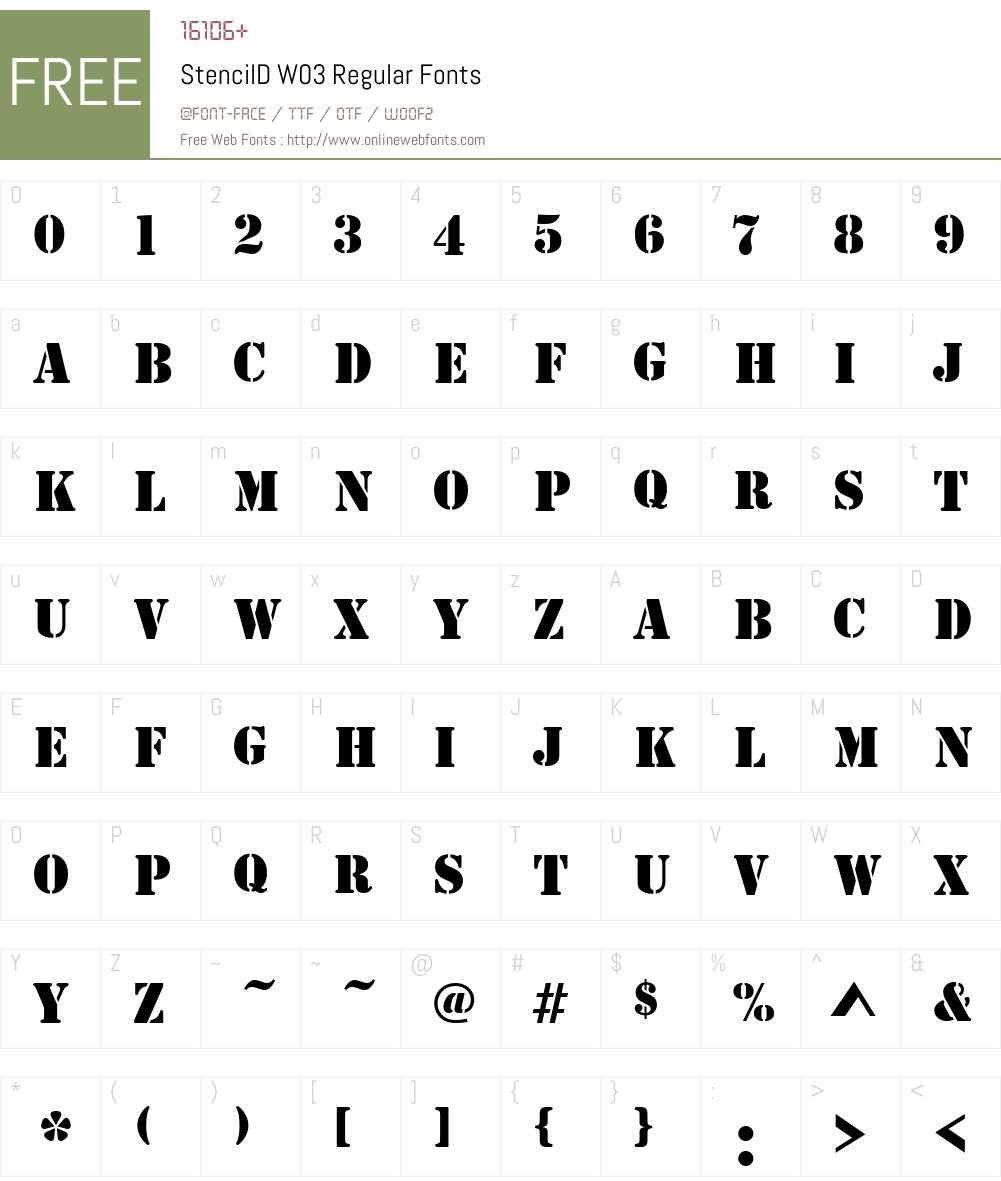 Stencil Font Screenshots