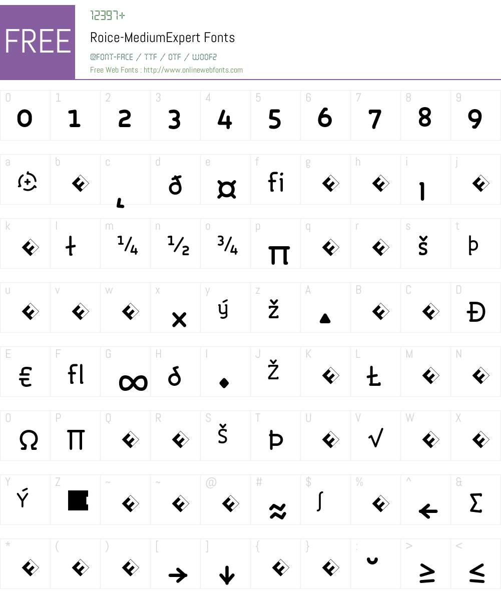 Roice-MediumExpert Font Screenshots