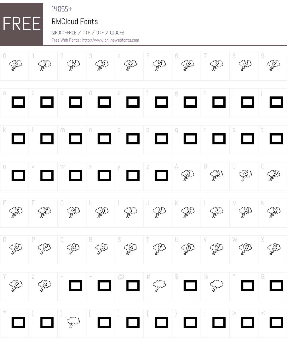 RMCloud Font Screenshots
