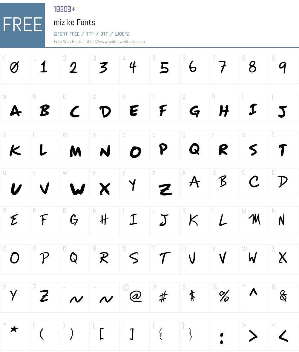 mizike Font Screenshots
