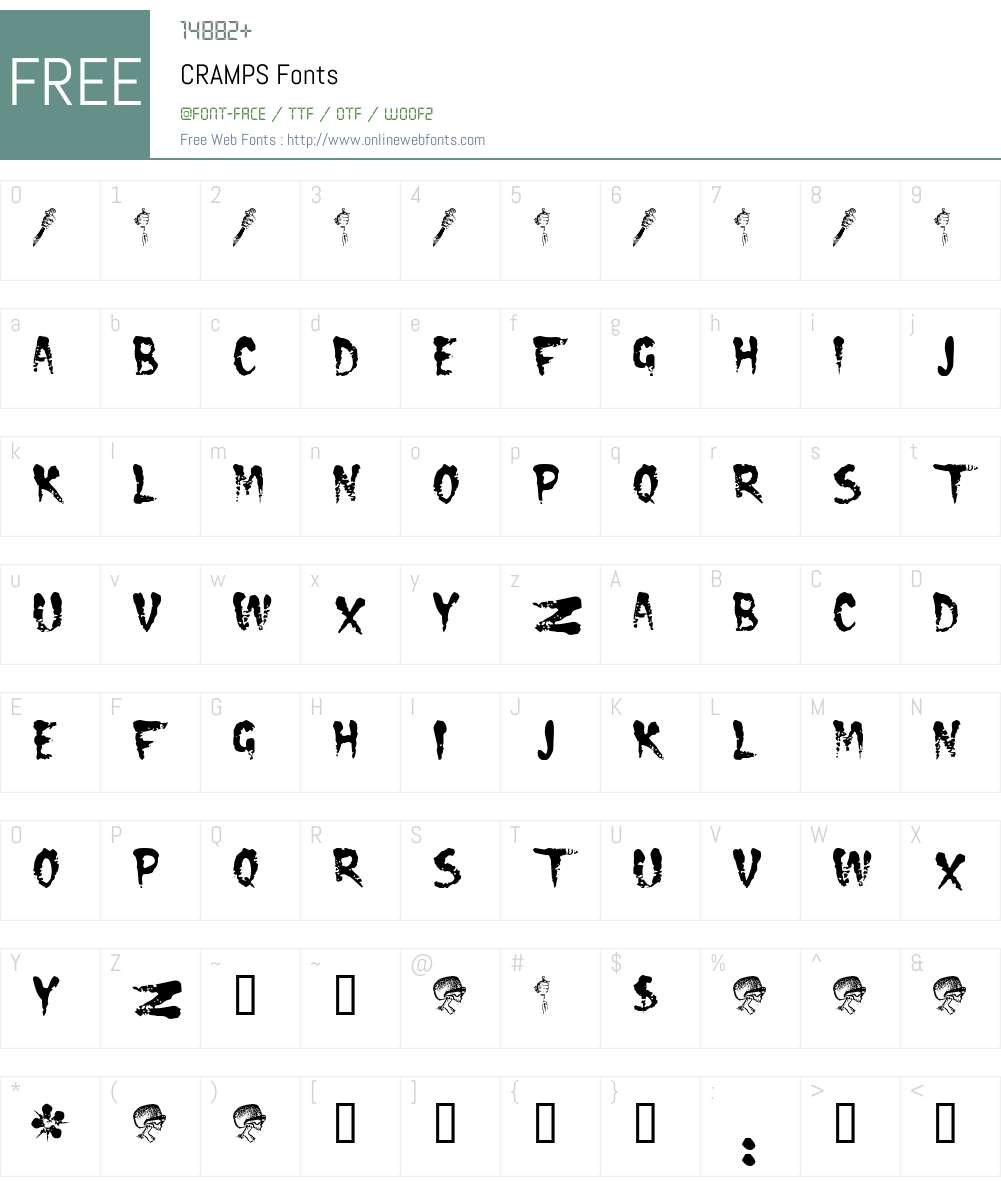CRAMPS Font Screenshots