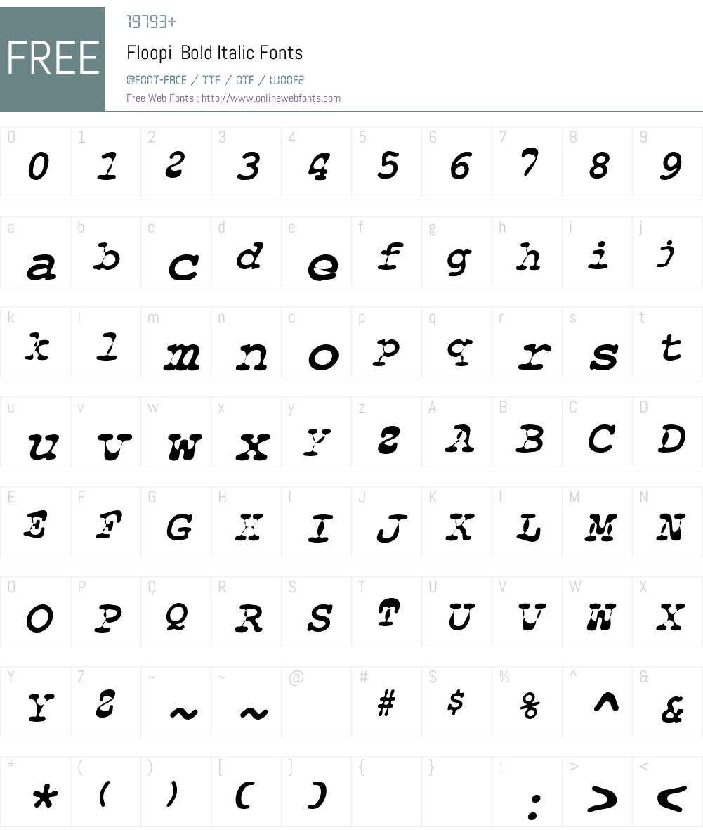 Floopi Font Screenshots