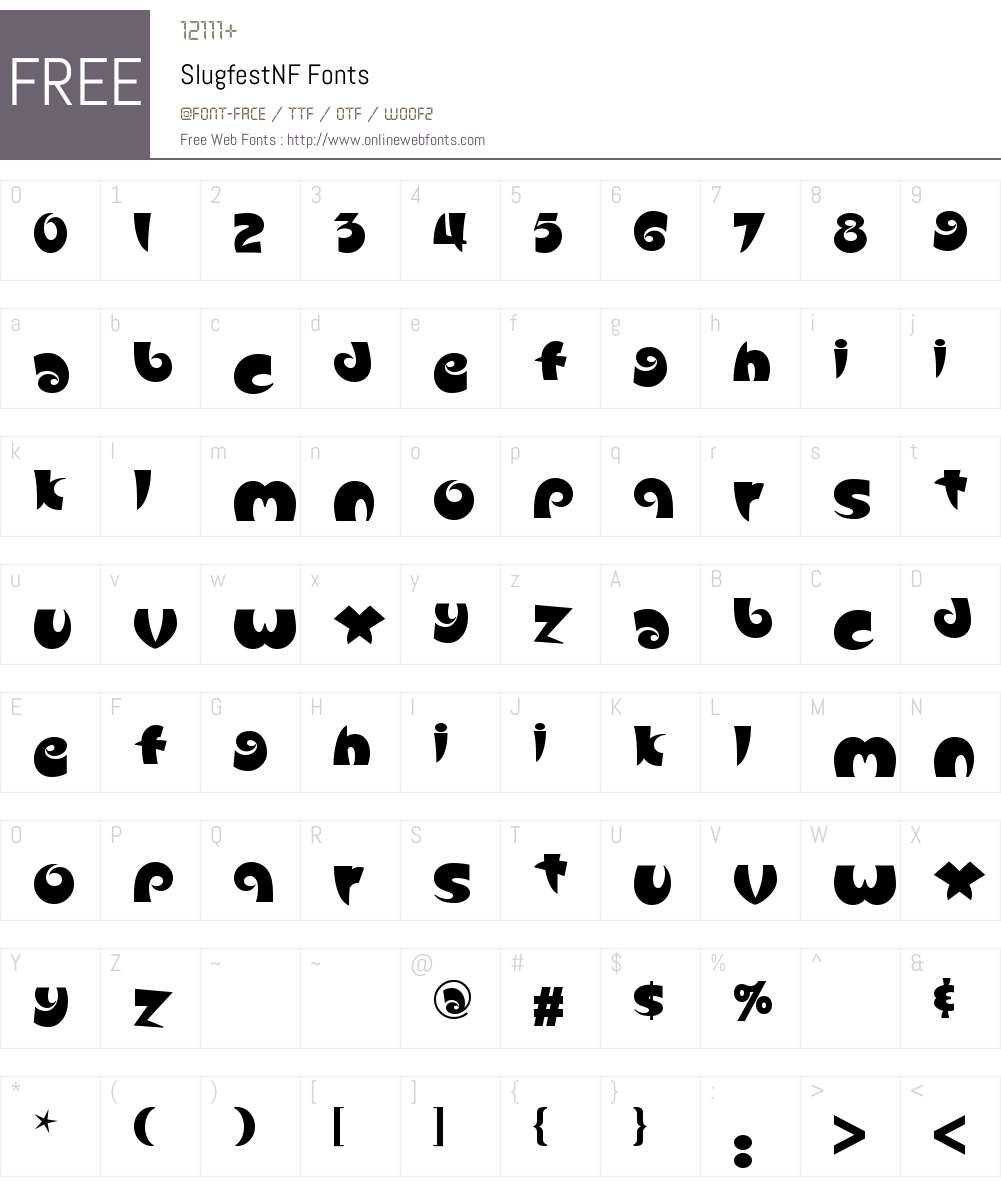 Slugfest NF Font Screenshots