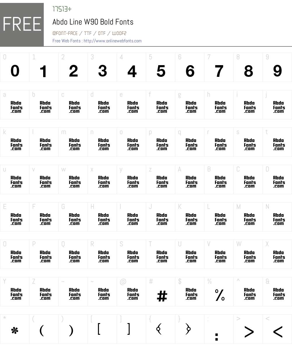 Abdo Line Font Screenshots