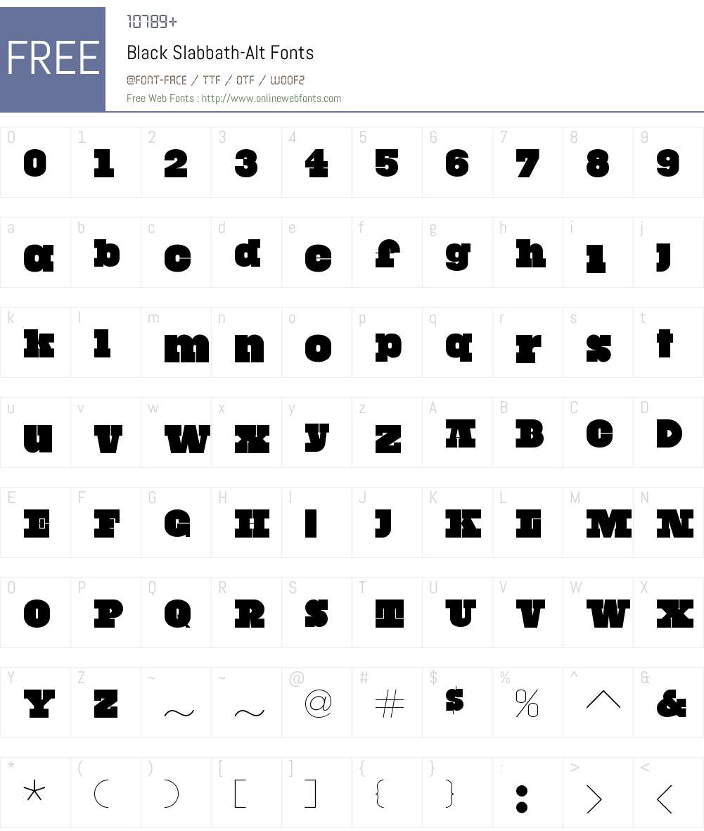 Black Slabbath Alt Font Screenshots