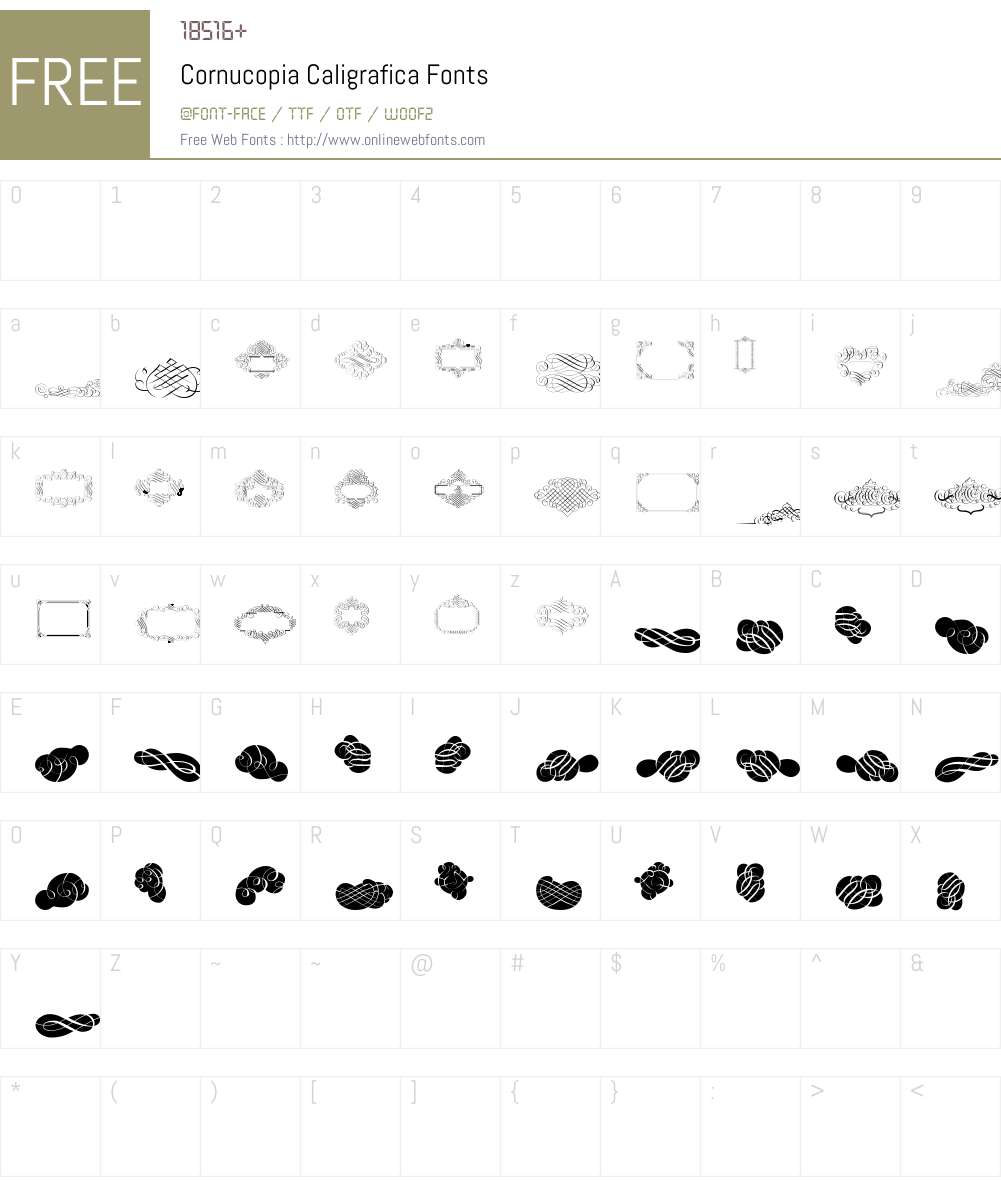 Cornucopia Caligrafica Font Screenshots