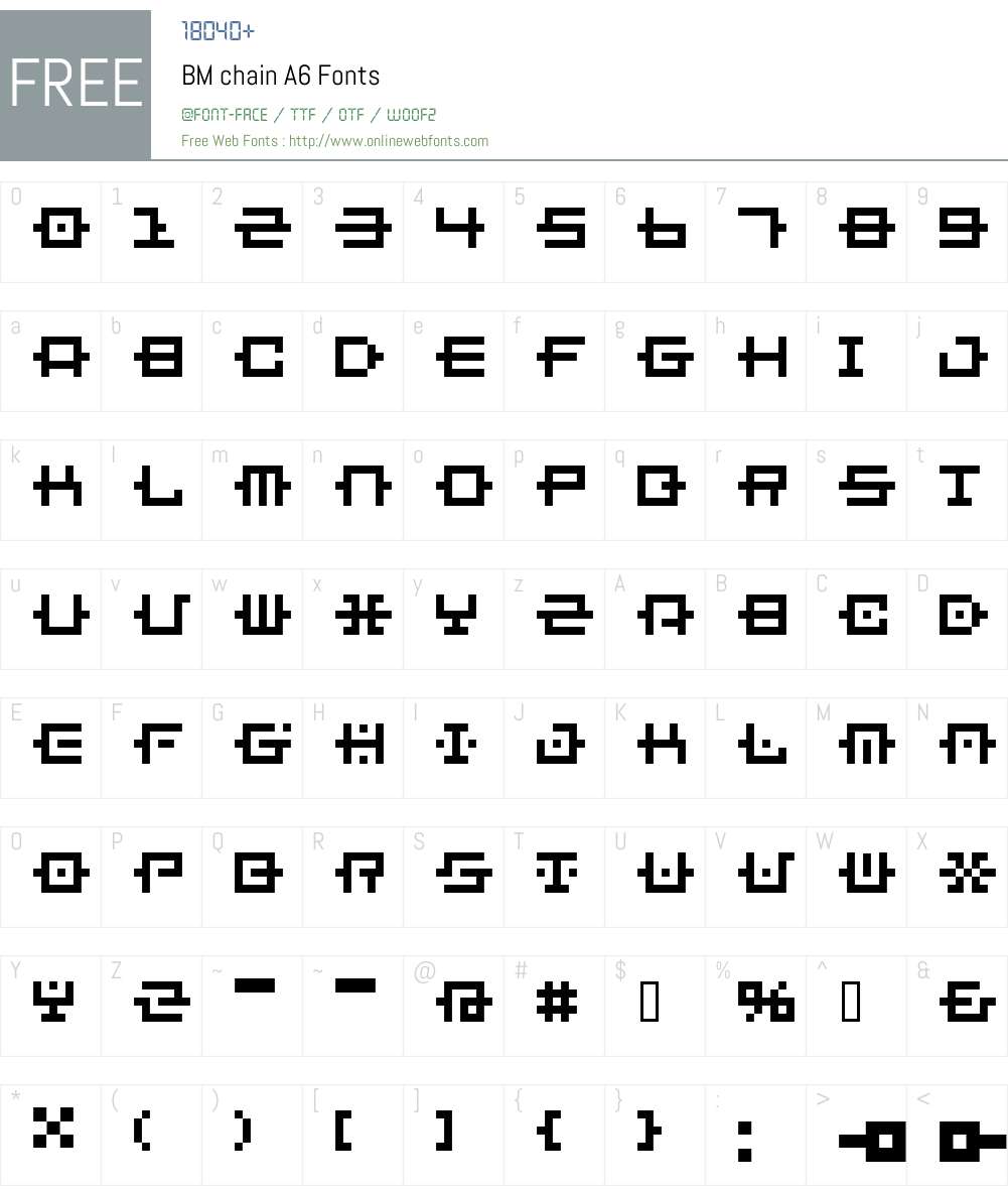 BM chain Font Screenshots