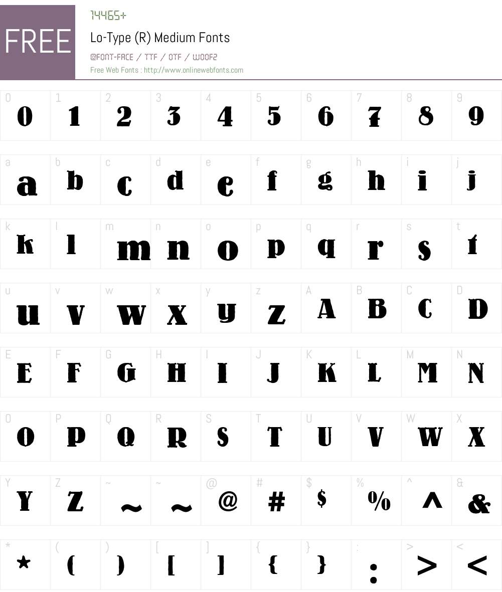 Lo-Type BQ Font Screenshots