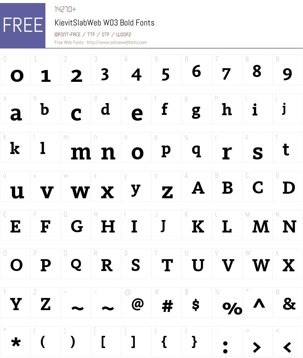 KievitSlabWeb W03 Bold 7.504 Fonts Free Download ...