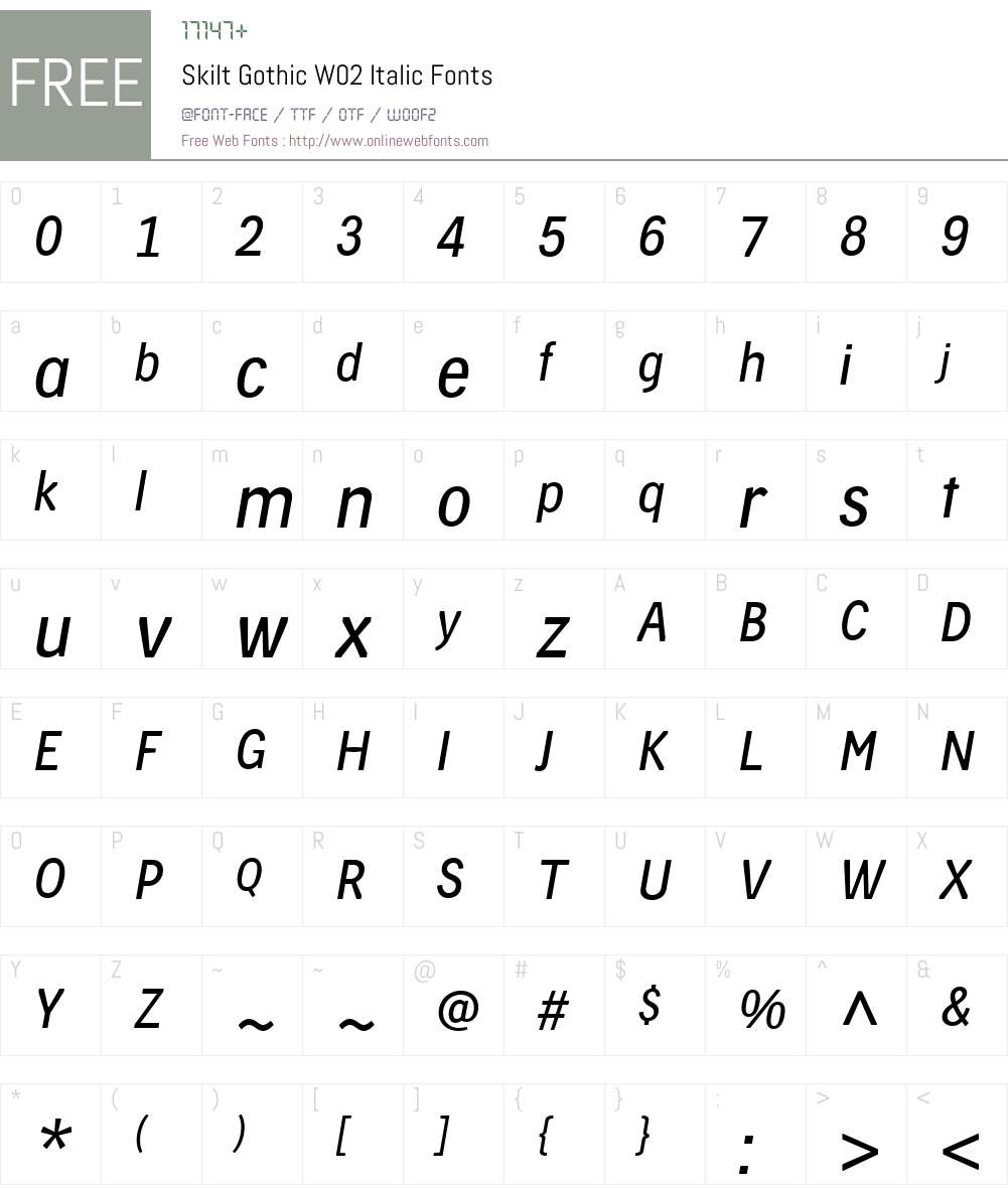 Skilt Gothic Font Screenshots