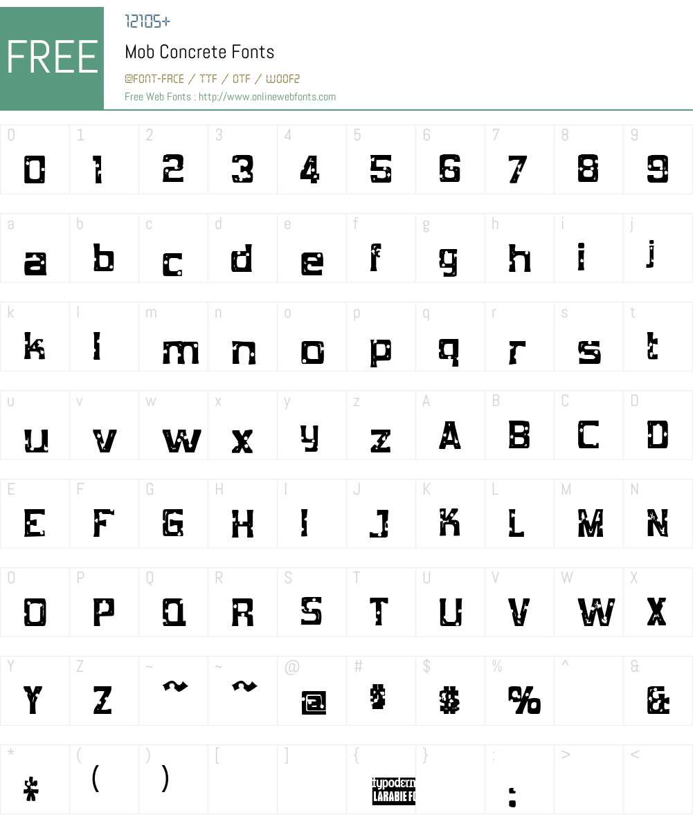 Mob Concrete Font Screenshots