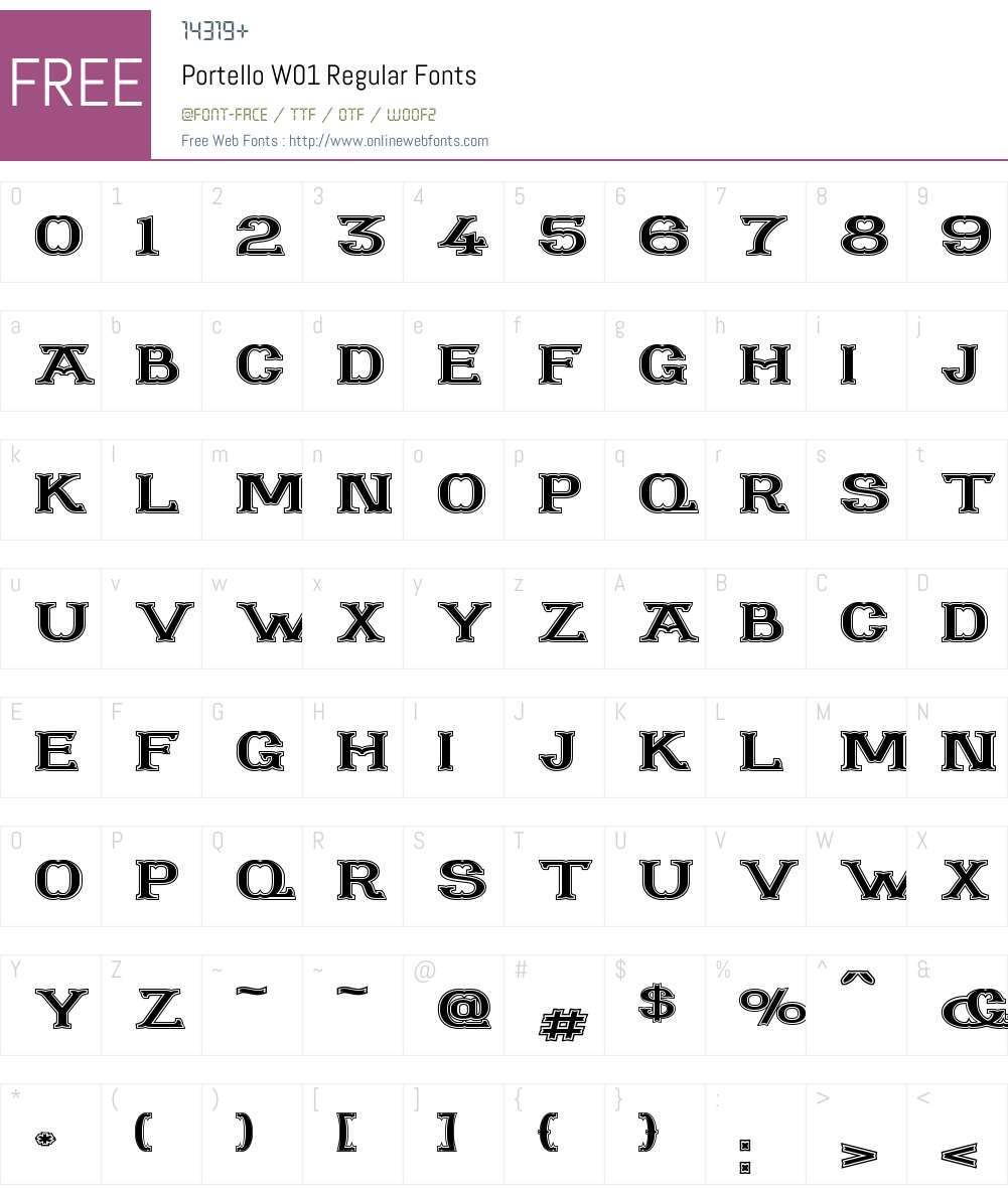 PortelloW01-Regular Font Screenshots