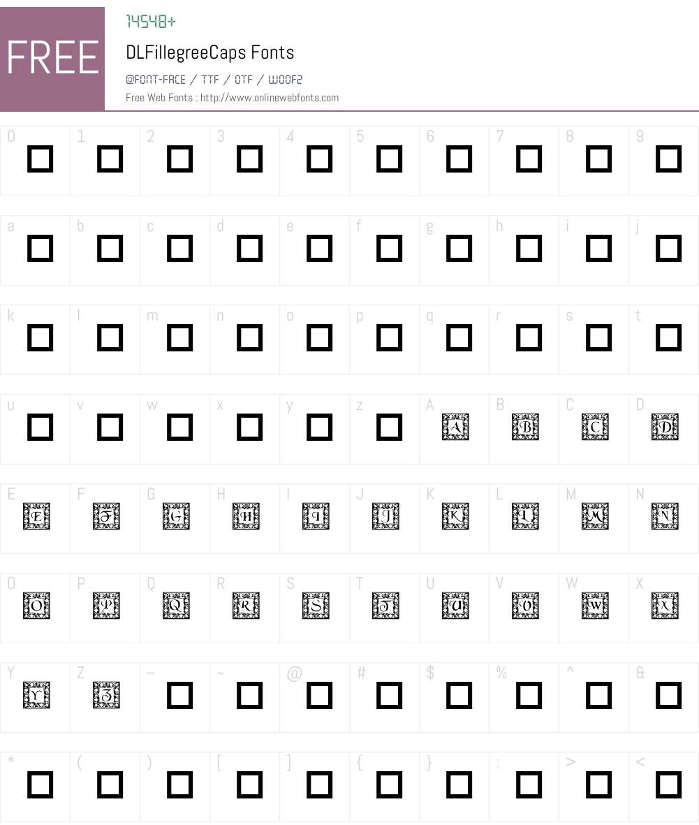 DLFillegreeCaps Font Screenshots