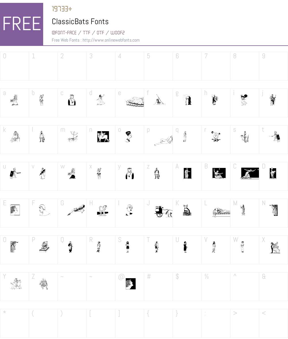 ClassicBats Font Screenshots
