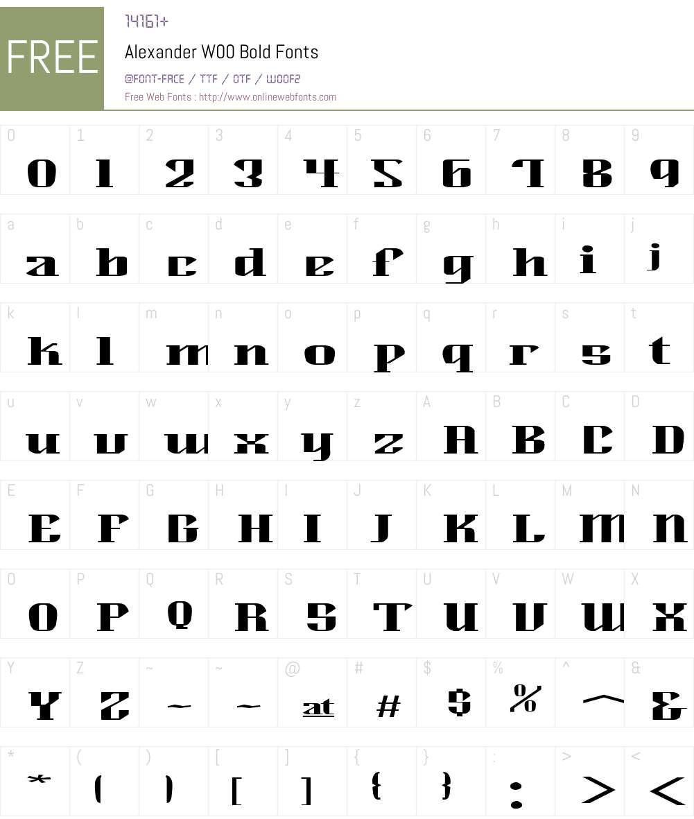 AlexanderW00-Bold Font Screenshots