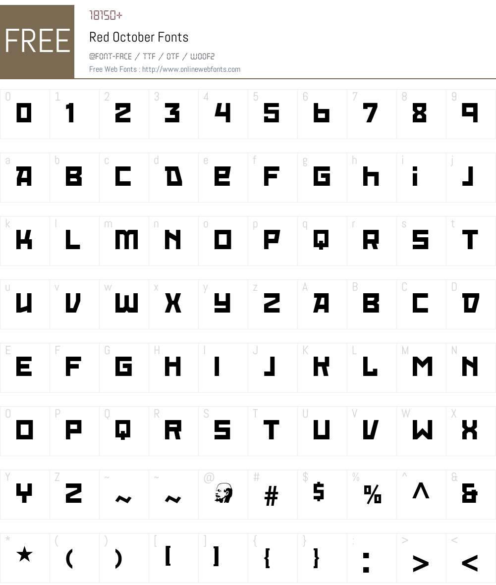 Red October Font Screenshots