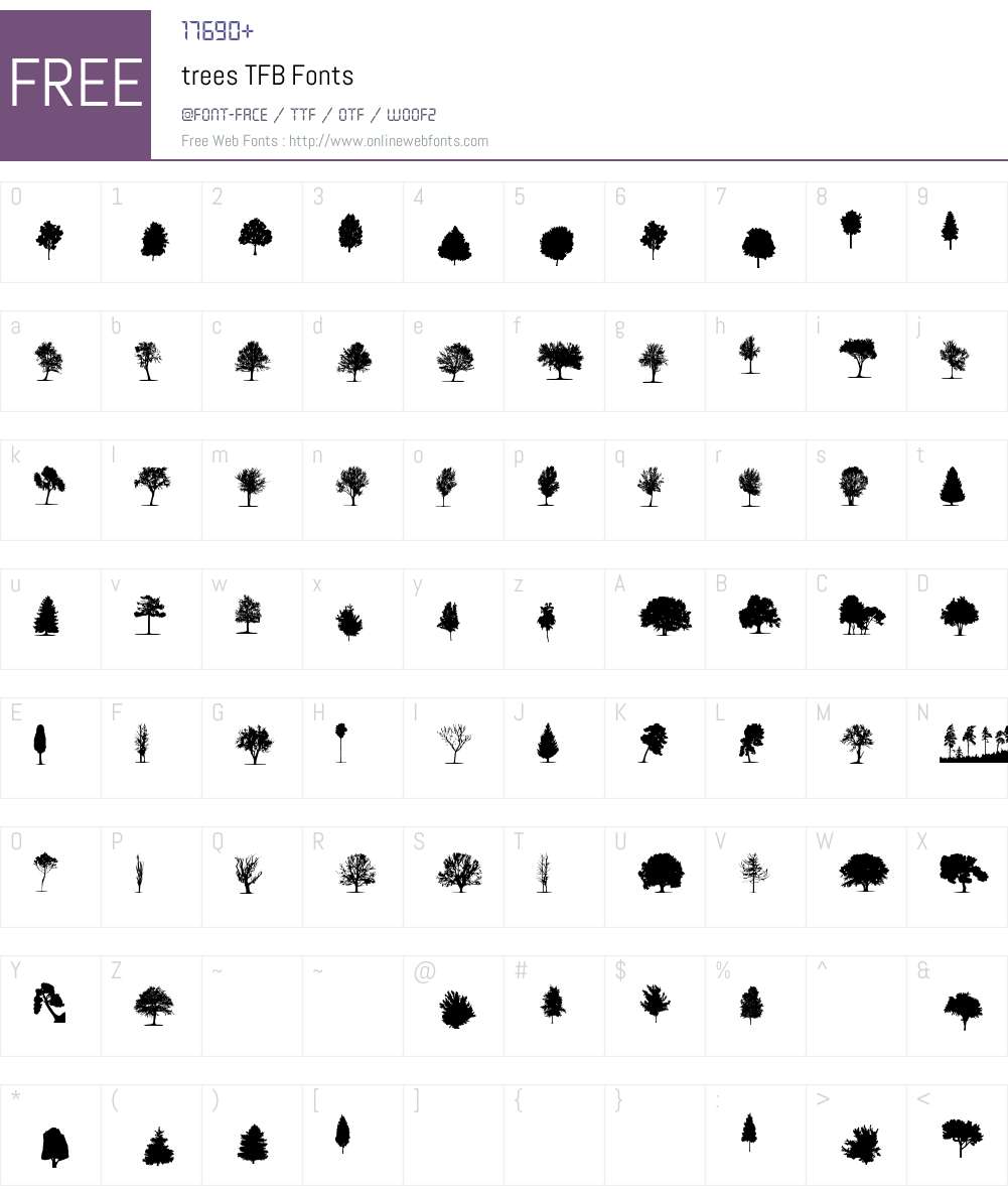 trees TFB Font Screenshots