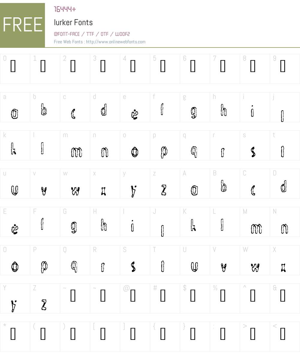 lurker Font Screenshots
