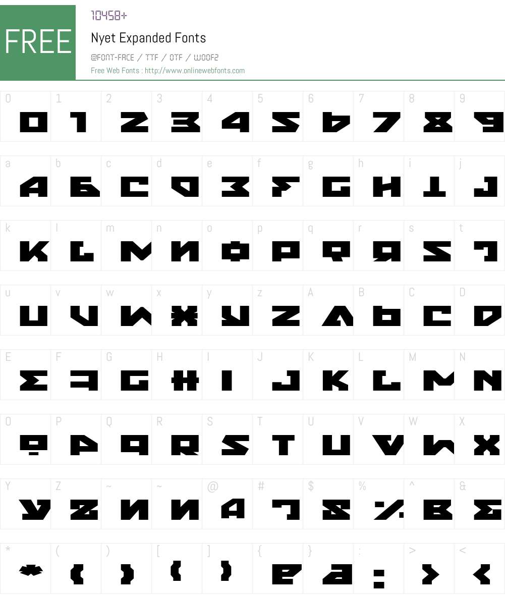 Nyet Expanded Font Screenshots
